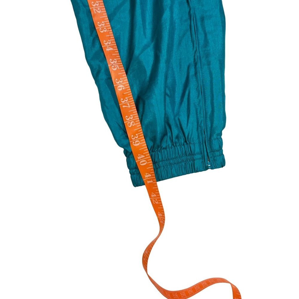VINTAGE Prince Sportswear Trackpants Womens Medium Teal Windbreaker Tennis 90s - Picture 7 of 14